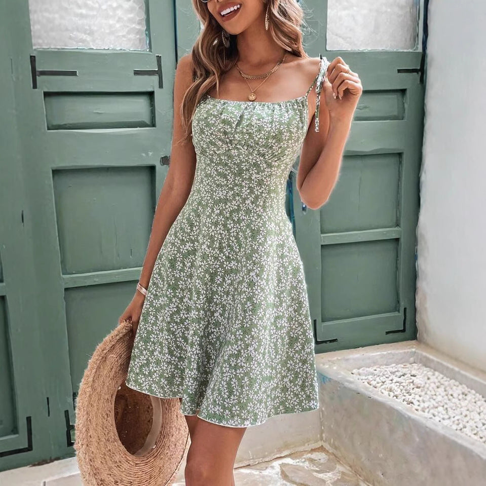 Summer Floral Spaghetti Strap Dress – Light & Stylish