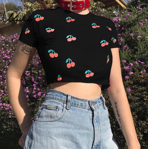 Cherry Kawaii Crop Tee